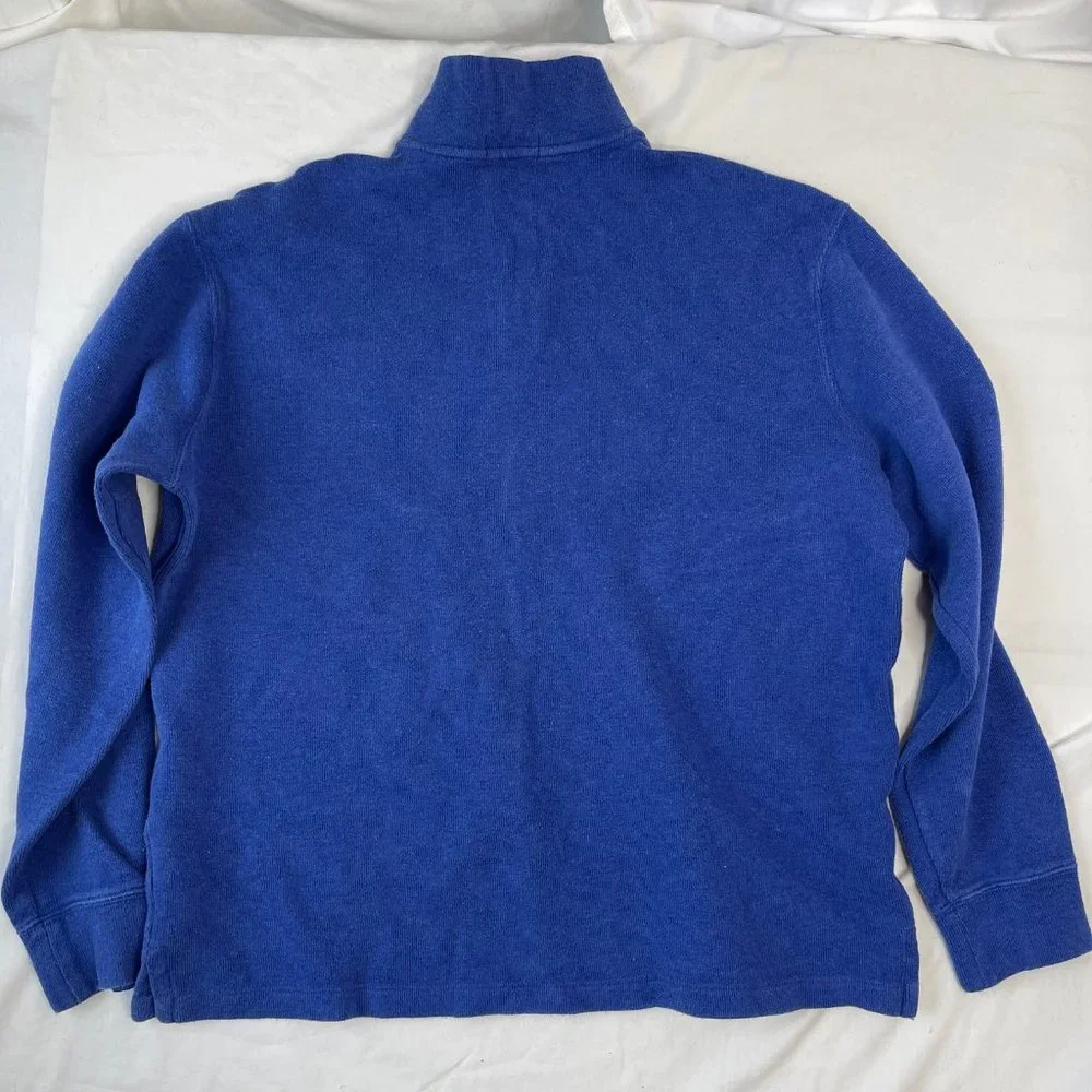 Polo Ralph Lauren Quarter Zip Sweater Men's Size Large 100% Cotton Blue Red